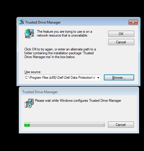 Dell Data Protection Access Installer Trusted Drive Manager